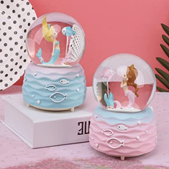 Snow Globes,Mermaid Snowglobes with Musical,LED Lights, Gifts for Girls,Birthday - Picture 1 of 4